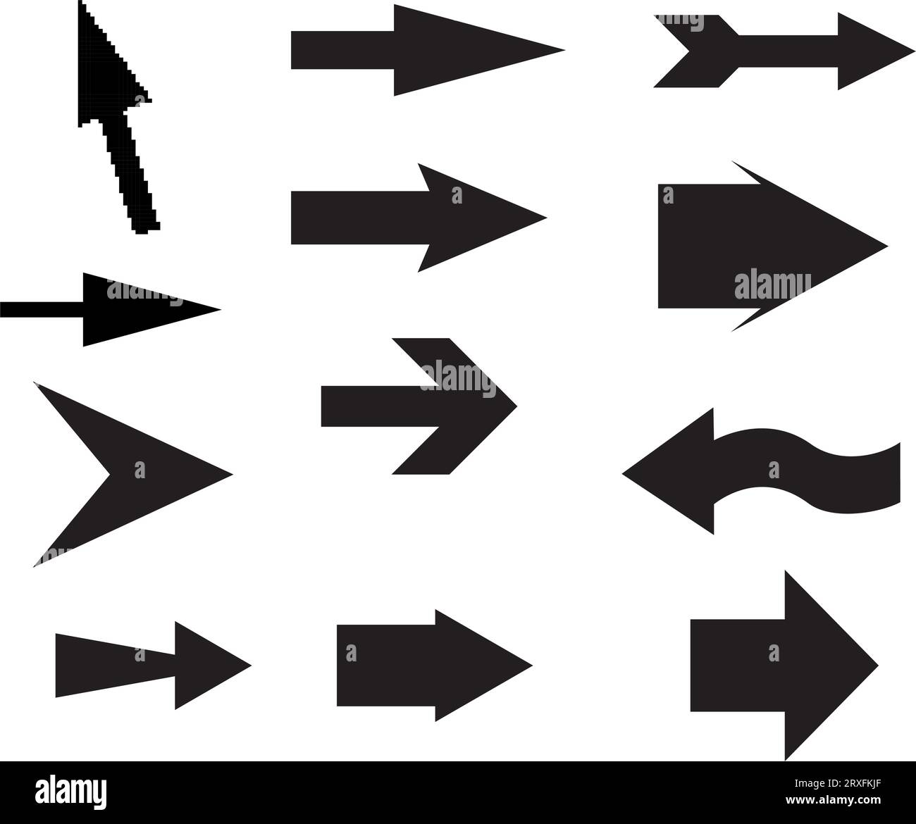 Satz von Schwarz vektor Pfeile. Pfeilsymbol. Pfeil Vektor icon. Pfeil. Pfeile vektor Sammlung Stock Vektor