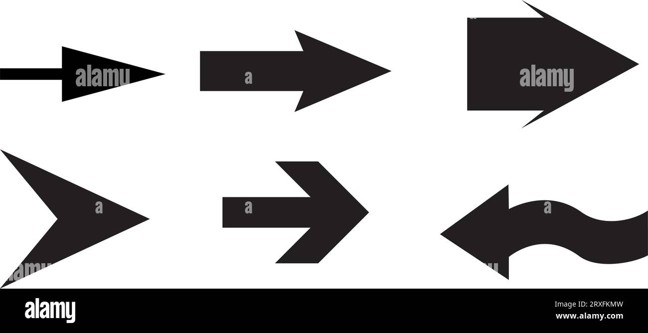 Satz von Schwarz vektor Pfeile. Pfeilsymbol. Pfeil Vektor icon. Pfeil. Pfeile vektor Sammlung Stock Vektor