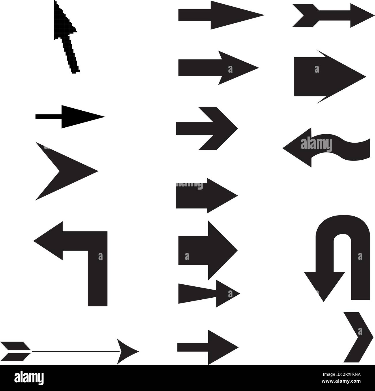 Satz von Schwarz vektor Pfeile. Pfeilsymbol. Pfeil Vektor icon. Pfeil. Pfeile vektor Sammlung Stock Vektor