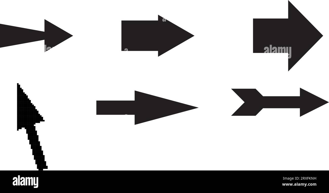 Satz von Schwarz vektor Pfeile. Pfeilsymbol. Pfeil Vektor icon. Pfeil. Pfeile vektor Sammlung Stock Vektor