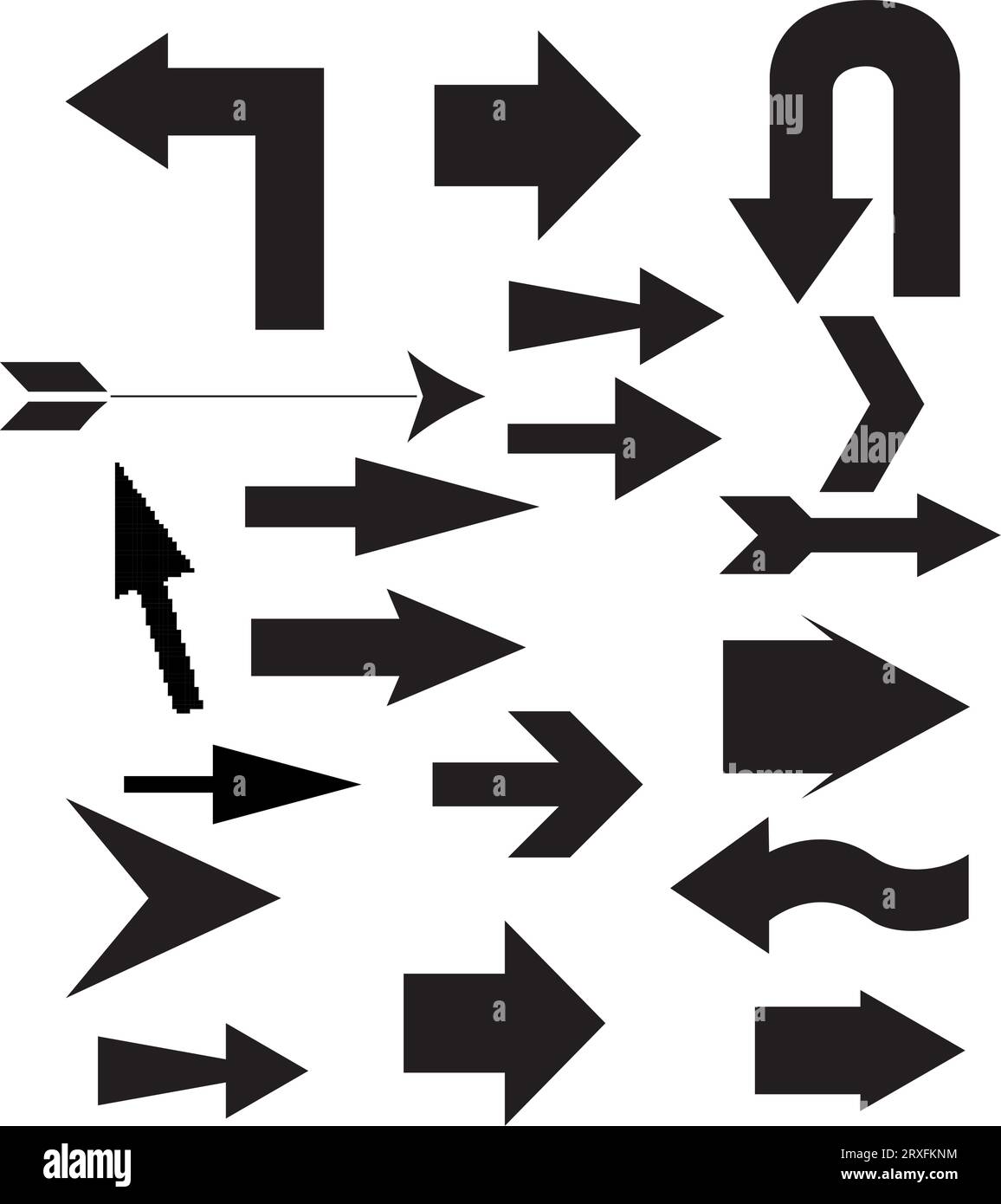 Satz von Schwarz vektor Pfeile. Pfeilsymbol. Pfeil Vektor icon. Pfeil. Pfeile vektor Sammlung Stock Vektor