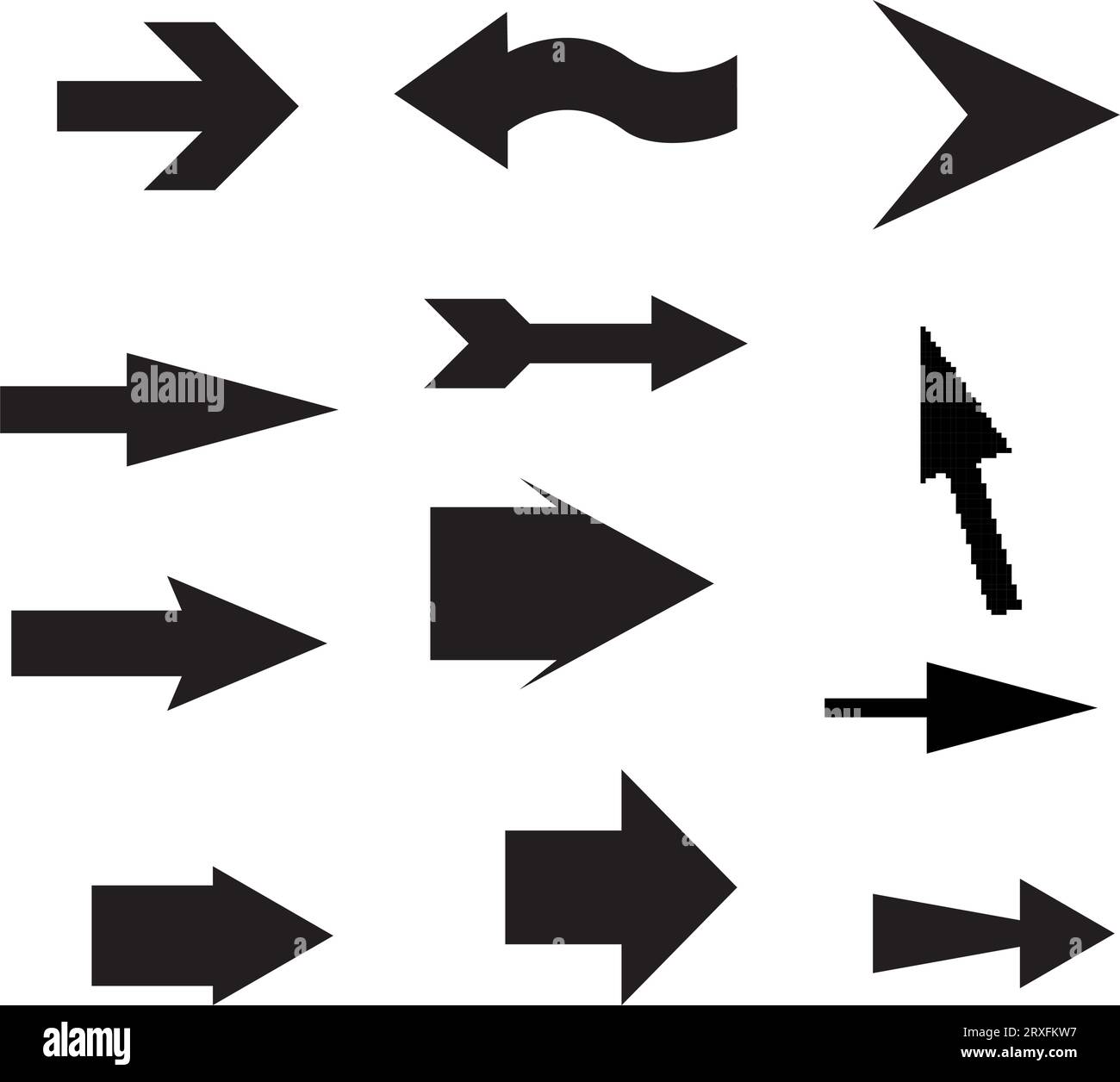 Satz von Schwarz vektor Pfeile. Pfeilsymbol. Pfeil Vektor icon. Pfeil. Pfeile vektor Sammlung Stock Vektor