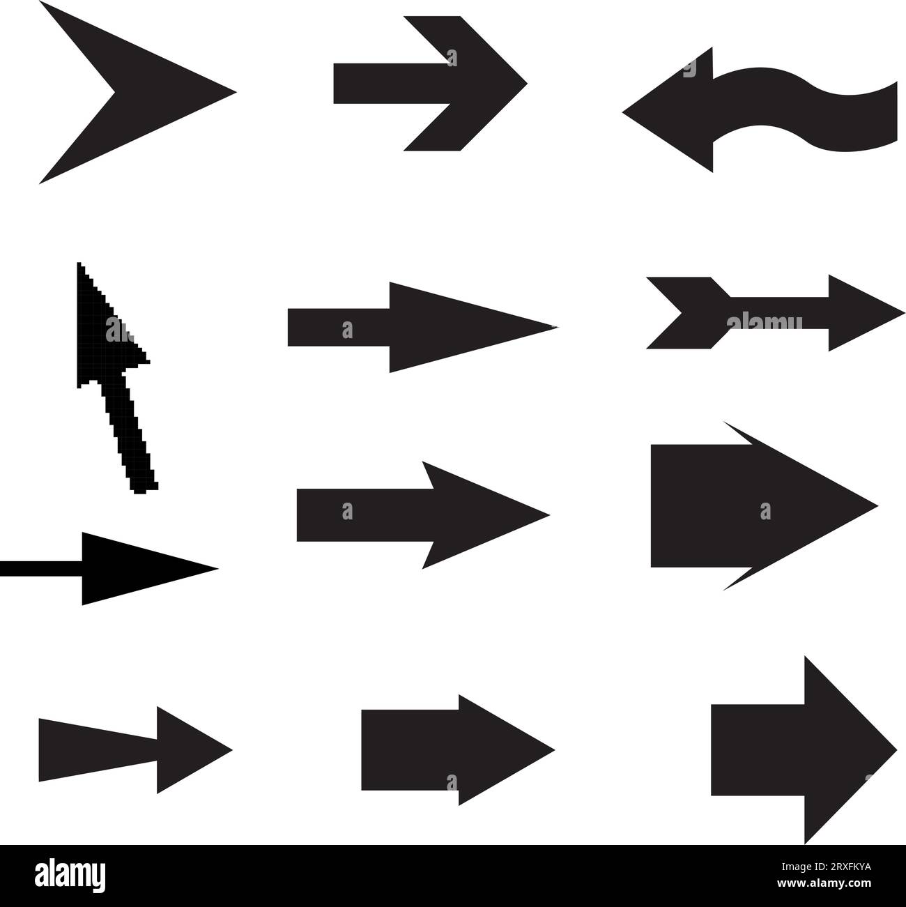 Satz von Schwarz vektor Pfeile. Pfeilsymbol. Pfeil Vektor icon. Pfeil. Pfeile vektor Sammlung Stock Vektor