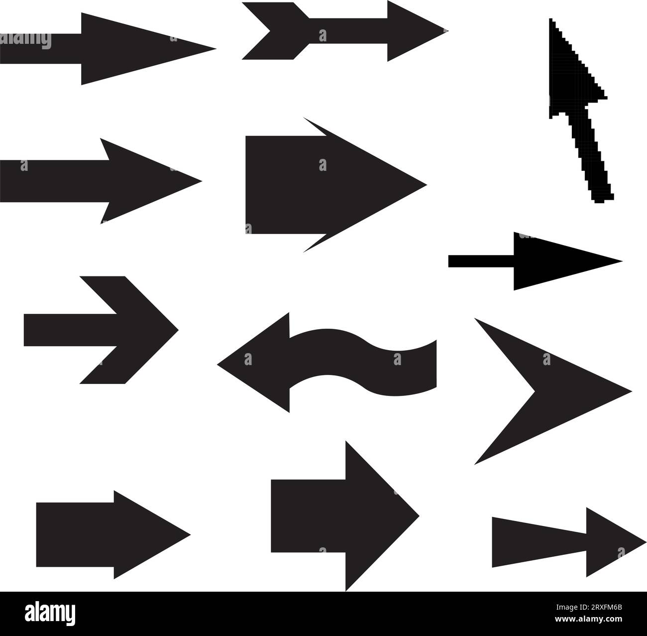 Satz von Schwarz vektor Pfeile. Pfeilsymbol. Pfeil Vektor icon. Pfeil. Pfeile vektor Sammlung Stock Vektor