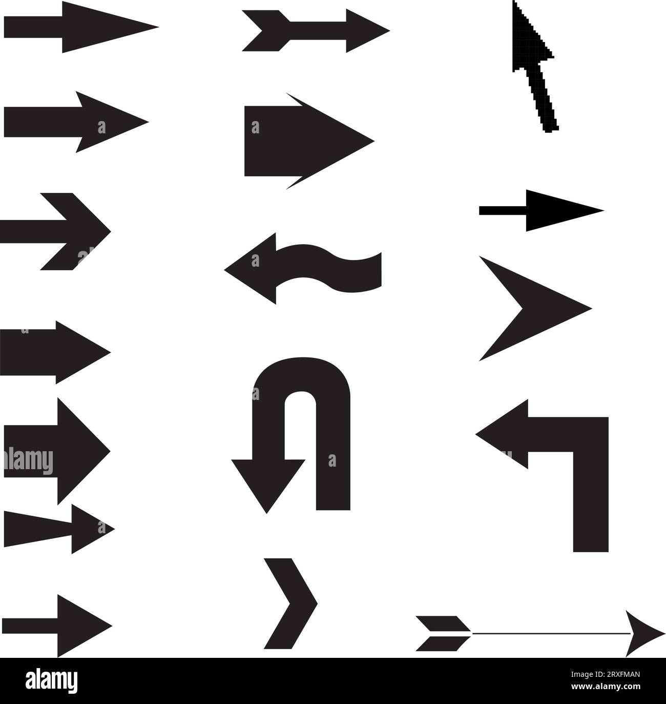 Satz von Schwarz vektor Pfeile. Pfeilsymbol. Pfeil Vektor icon. Pfeil. Pfeile vektor Sammlung Stock Vektor