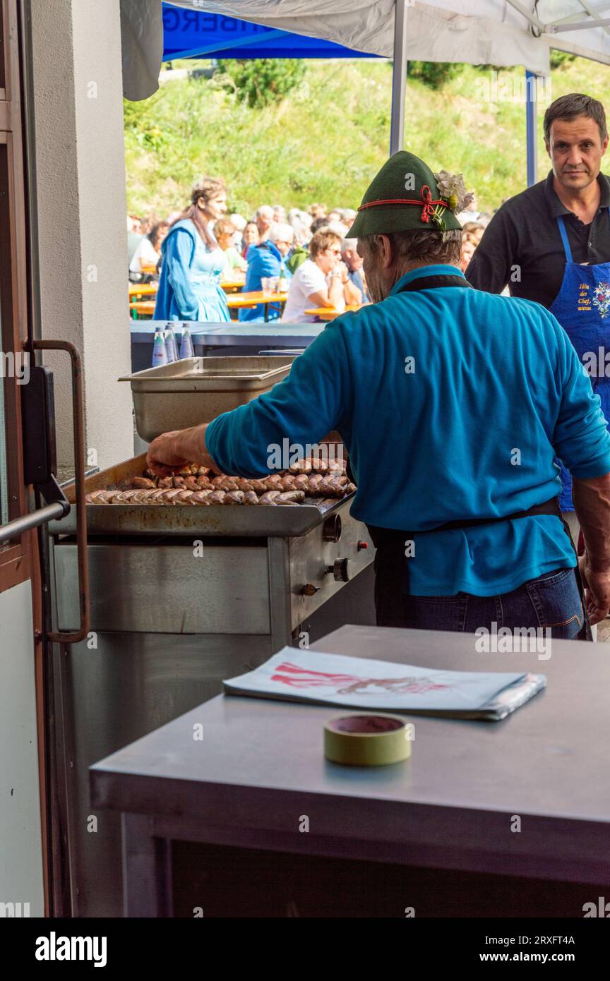 festessen, Almabtrieb in Südtirol Stockfoto