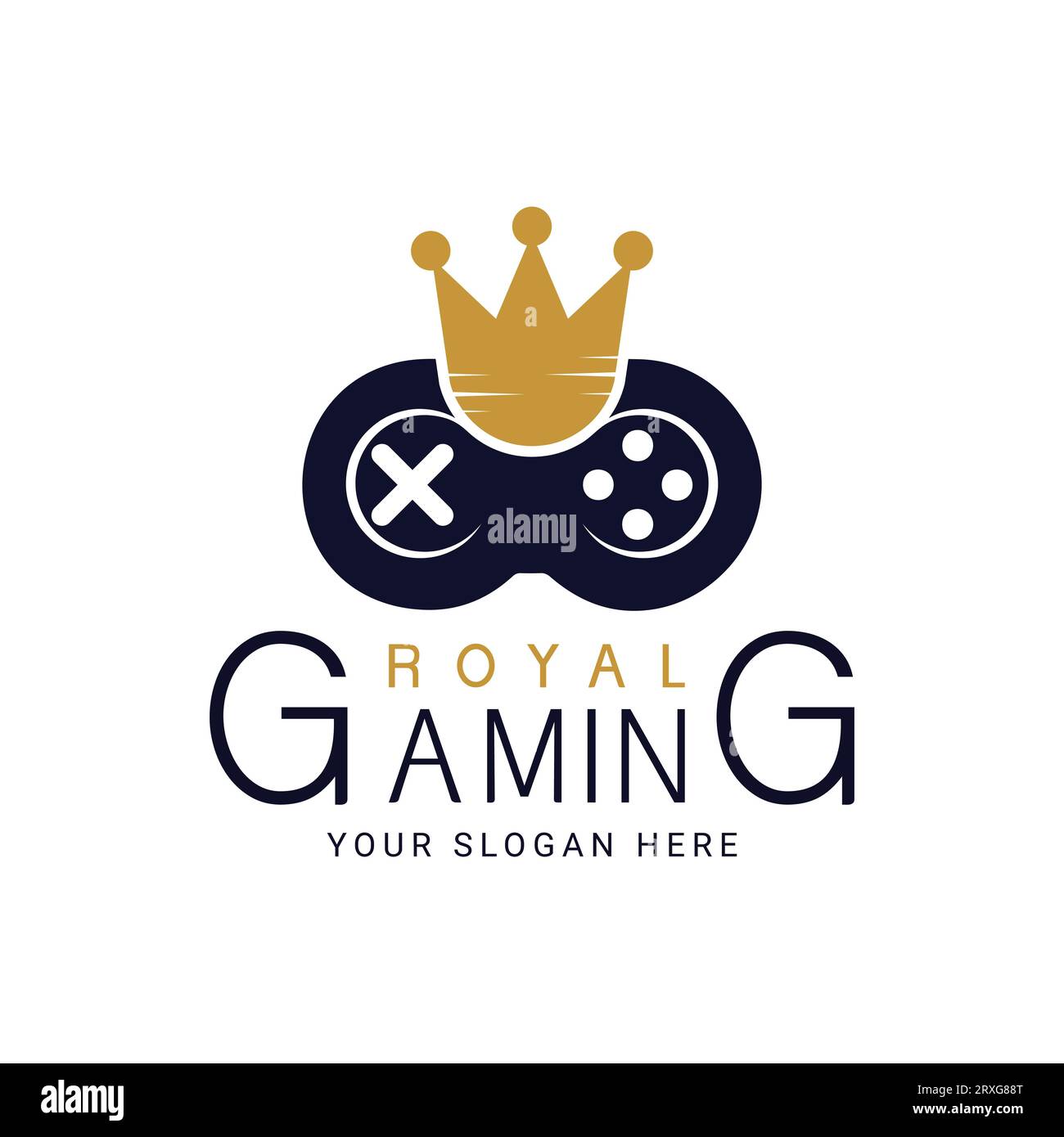 Royal Crown Gaming Logo Design Kids Gaming Logotype Game Remote Control Stock Vektor