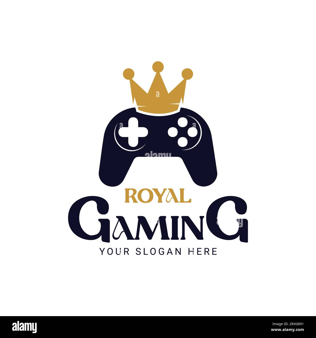 Royal Crown Gaming Logo Design Kids Gaming Logotype Game Remote Control Stock Vektor