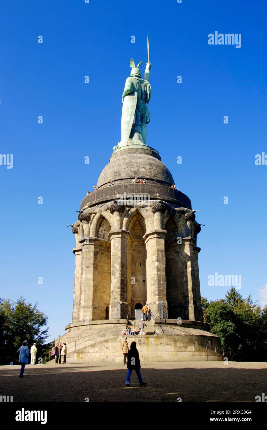 Hermann-Denkmal von Ernst von Bandel bei Detmold, Teutoburger Wald, Nordrhein-Westfalen Stockfoto