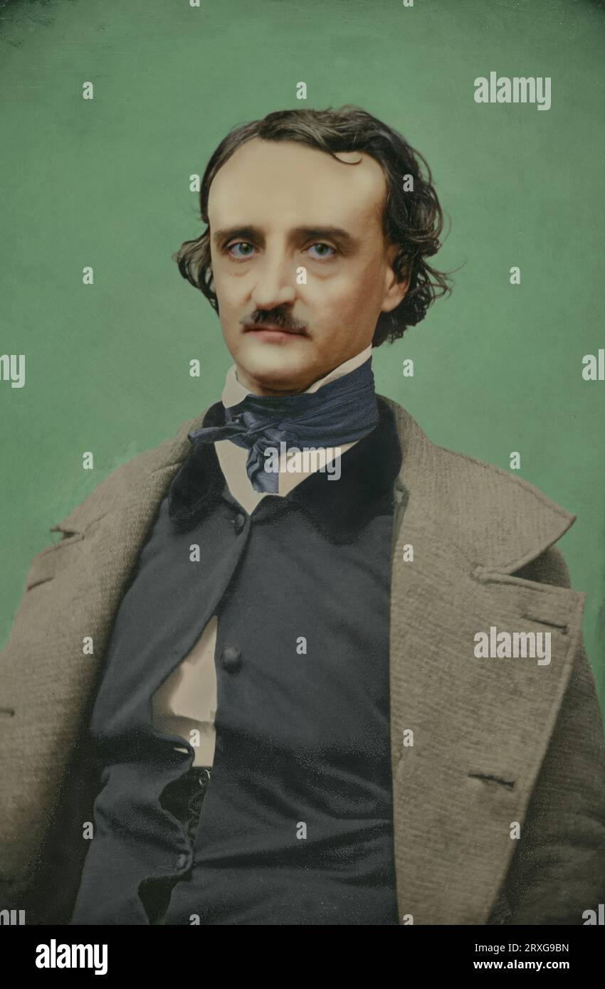 Edgar Allan Poe 1848. Von Samuel W. Hartshorn. Der „Whitman“-Daguerreotyp wurde im November 1848 in Providence, Rhode Island, vom Studio von S aufgenommen Stockfoto