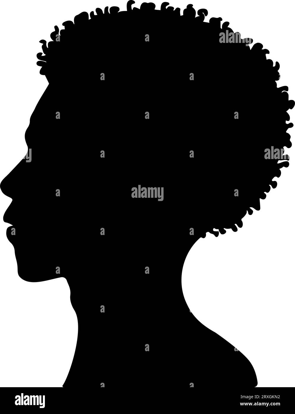 Afrikanische Mann Kopfprofil Silhouette. Vektorillustration Stock Vektor