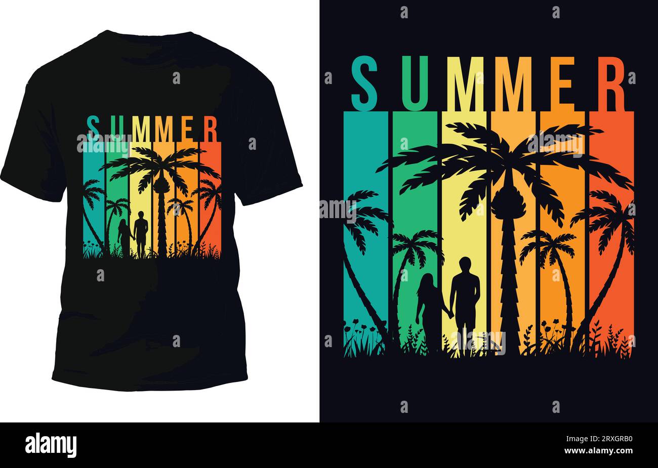 Sommer-T-Shirt Design Vektor Stock Vektor