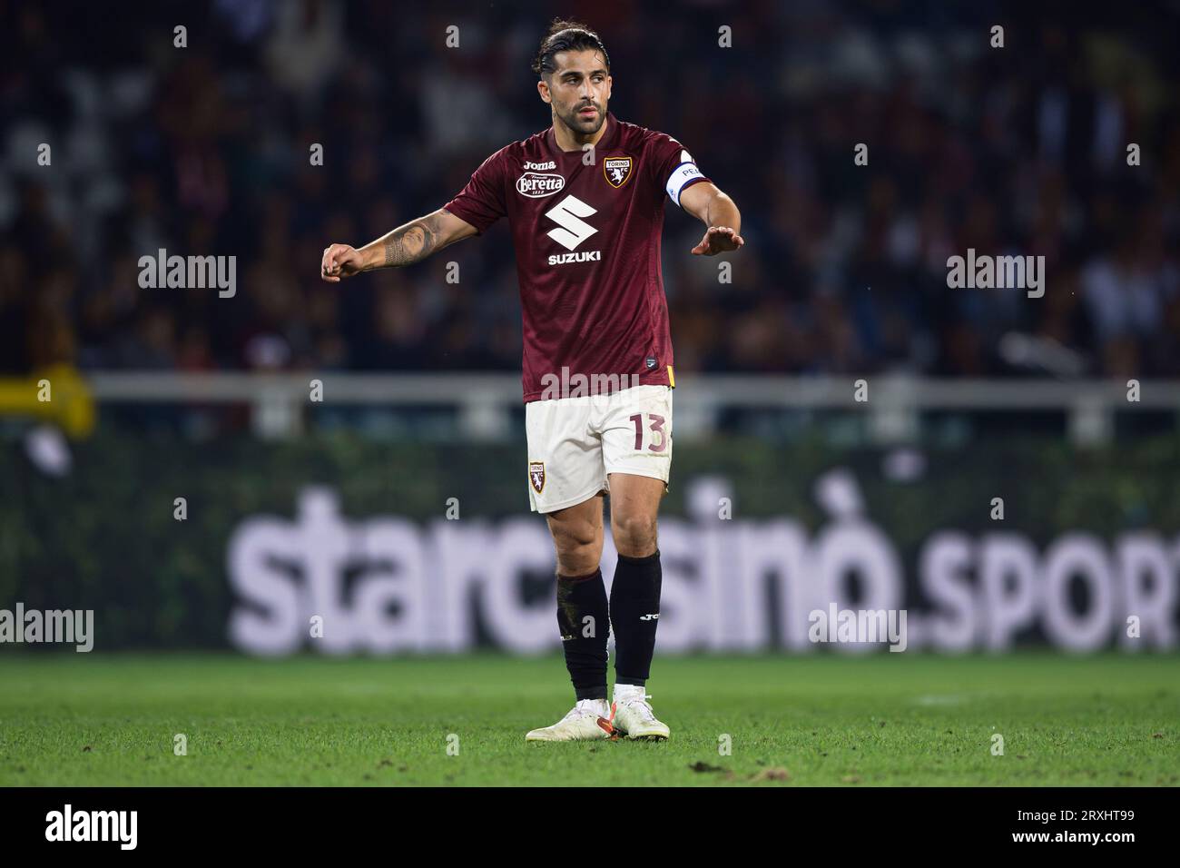 Ricardo Rodriguez vom FC Turin zeigt während des Fußballspiels der Serie A zwischen dem FC Turin und AS Roma. Stockfoto