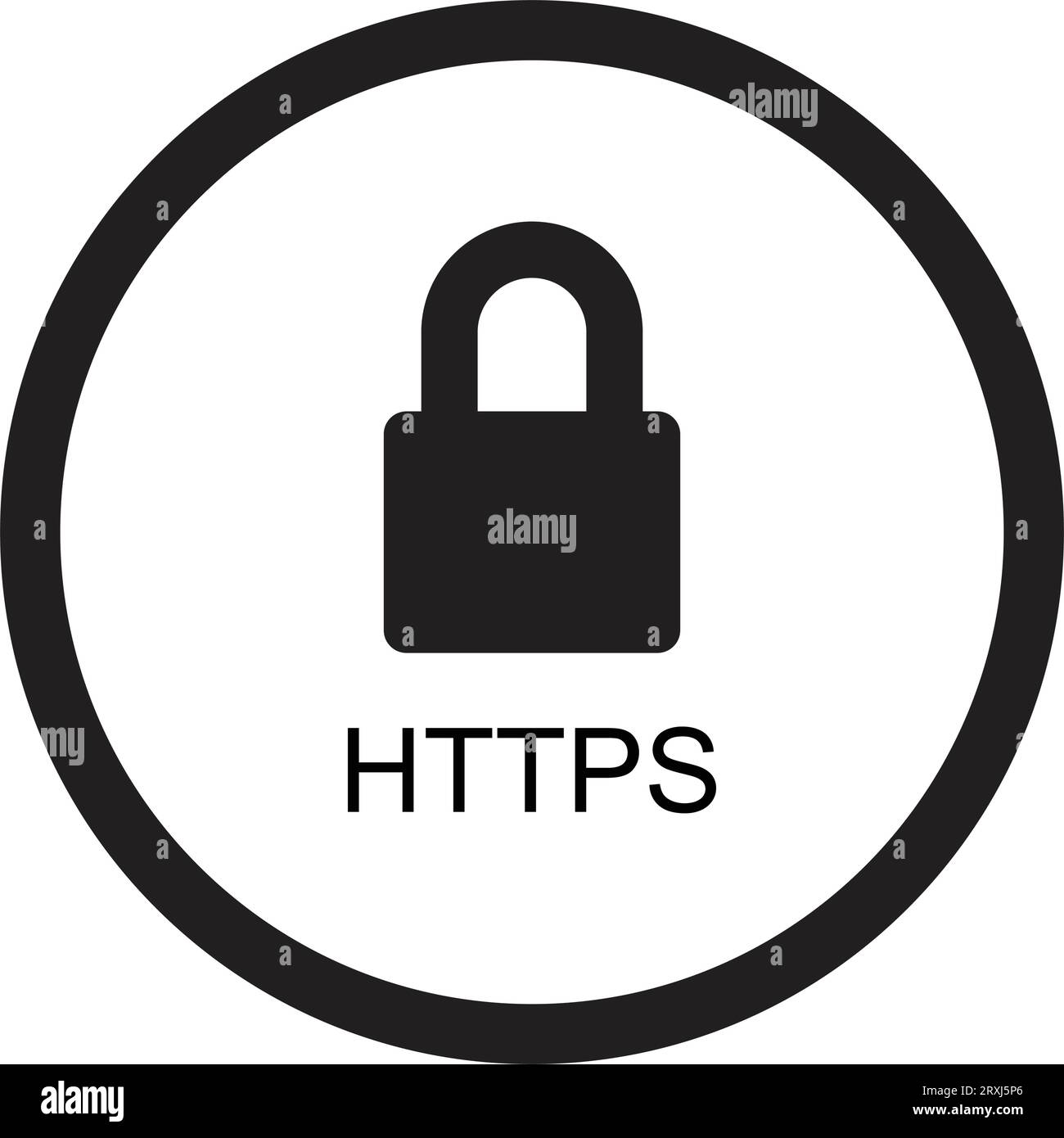 HTTPS-Protokoll – Trends durchsuchen und Verbindungssicherheit, Vektorillustration Symboldesign Stock Vektor