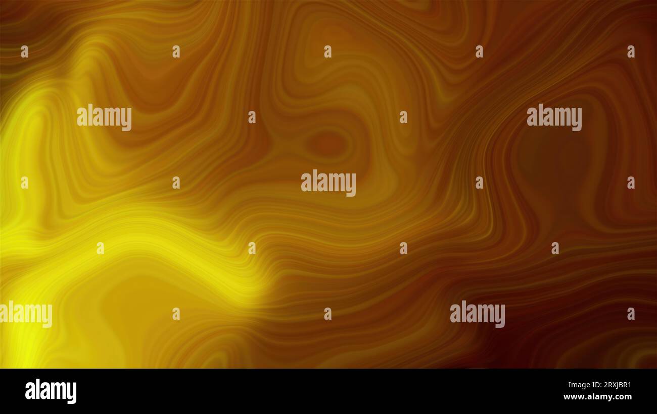 Verdrehte Goldlinien. Computergeneriertes 3D-Rendering Stockfoto