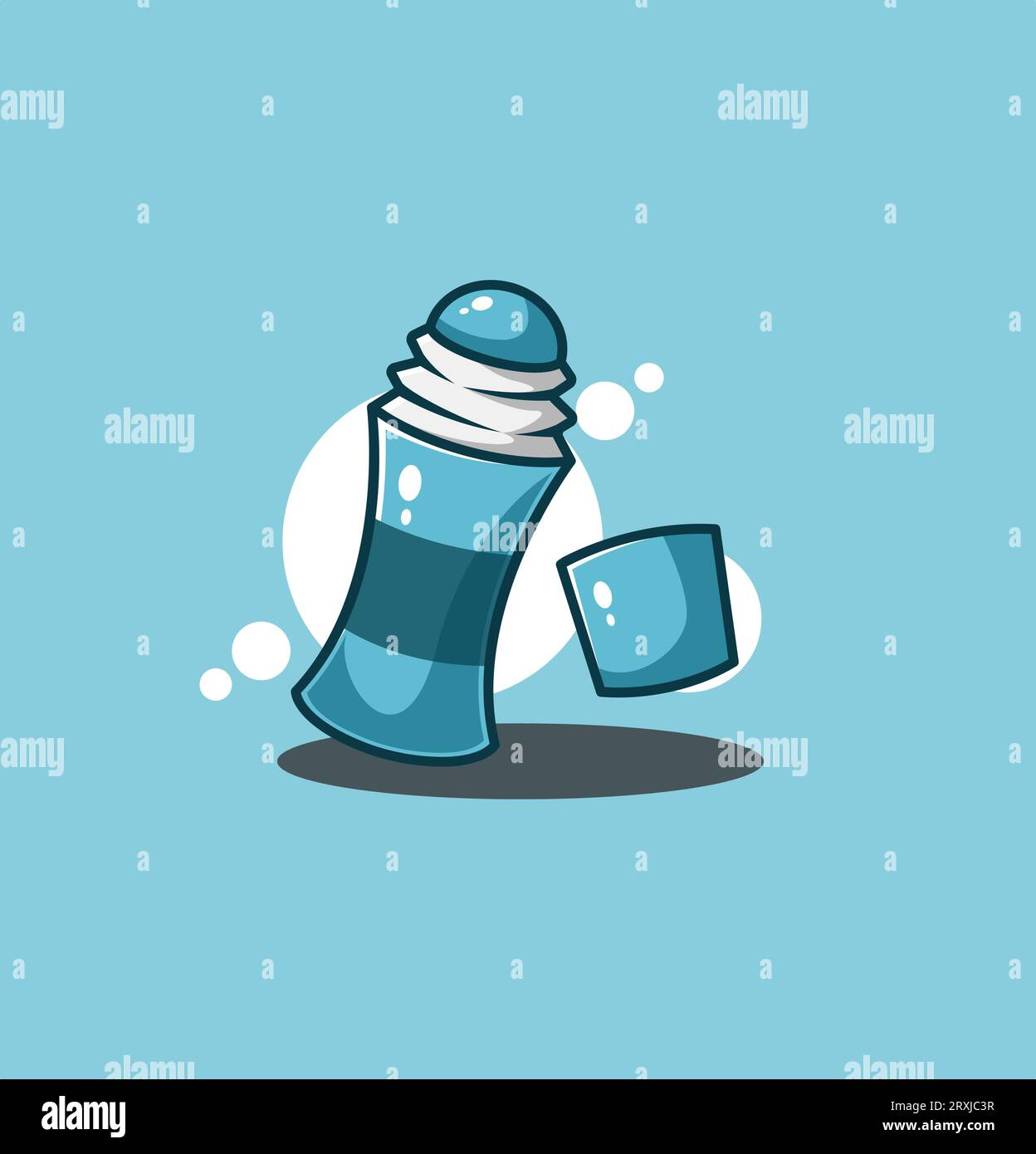 Abbildung des Deodorant-Symbols. Flacher Satz von Deodorant-Vektorsymbolen für Webdesign. Isoliert auf weißem Hintergrund. Stock Vektor