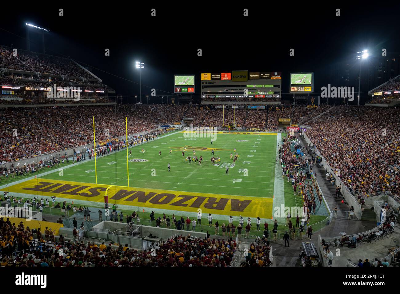 Große Zuschauermenge für die University of Southern California Trojans vs Arizona State Sun Devils, Samstag, 23. September 2023, in Tempe, Arizona. Südkalifornien besiegt Arizona State 42-28 (Marcus Wilkins/Image of Sport) Stockfoto