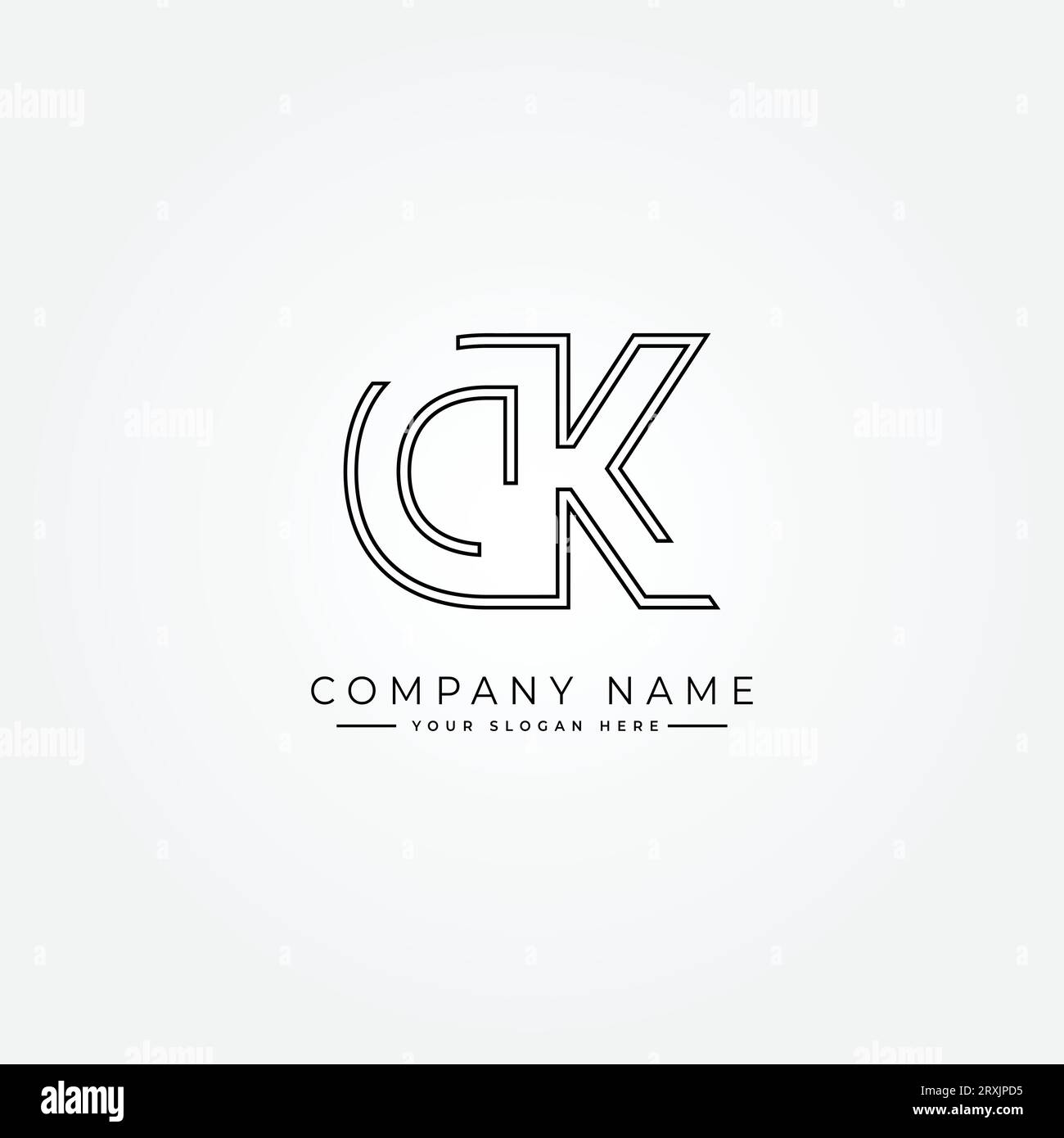 DK Vector Logo-Vorlage – einfaches Symbol für den Anfangsbuchstaben D und K Monogramm Stock Vektor