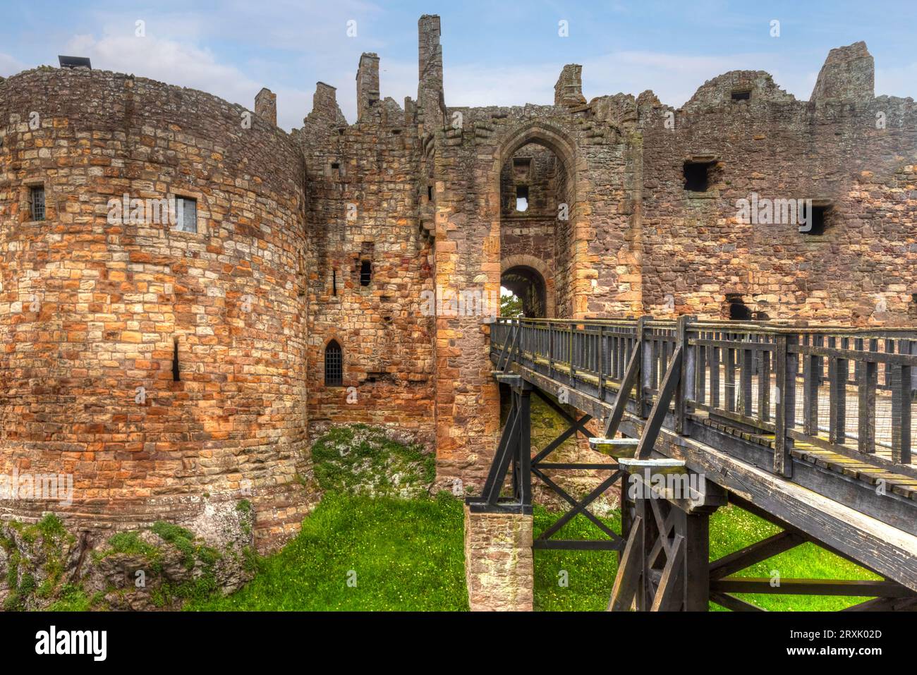 Dirleton Castle in East Lothian, Schottland Stockfoto