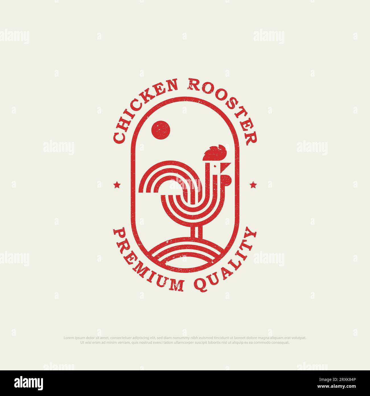 Outline Chicken Rooster Restaurant Logo Design Inspiration, Vintage Chicken Icon Vektor Illustration Stock Vektor