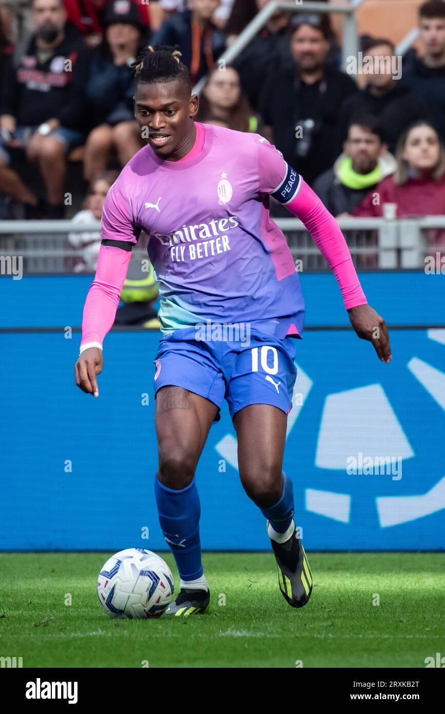 Mailand, Italien. September 2023. Italienische Fußballmeisterschaft der Serie A. AC Mailand VS Hellas Verona 1-0. Rafael Leao, Mailand., Bild & Copyright Cristiano BARNI/ATP Images. (BARNI Cristiano/ATP/SPP) Credit: SPP Sport Press Photo. Alamy Live News Stockfoto