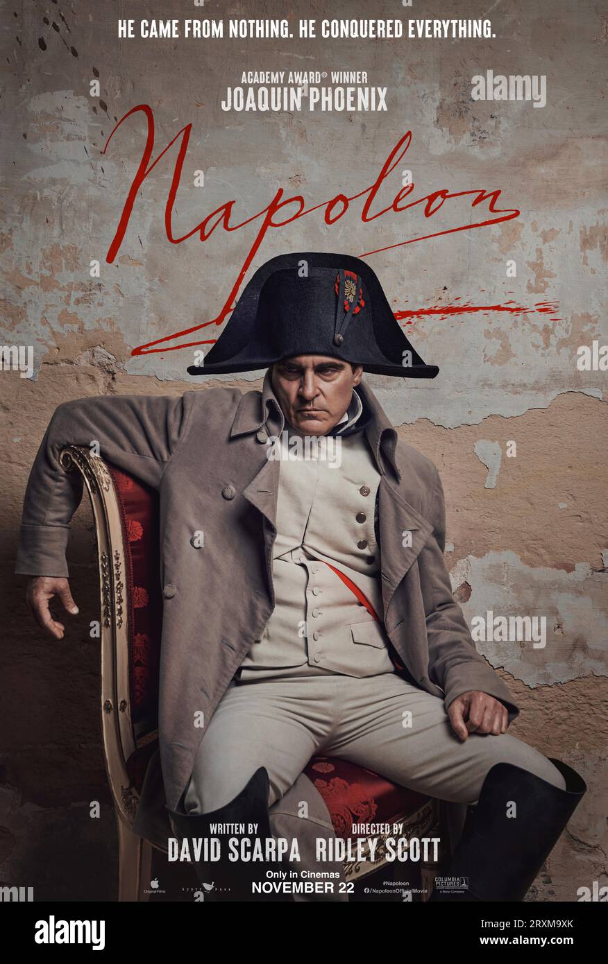 Napoleon-Filmplakat Joaquin Phoenix Stockfoto