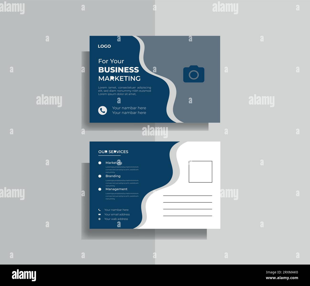 Postkartenschablone Vektor Creative Professional Moderne Schule Krankenhaus Medizin neue einfache Postkartenschablone Design. Stock Vektor