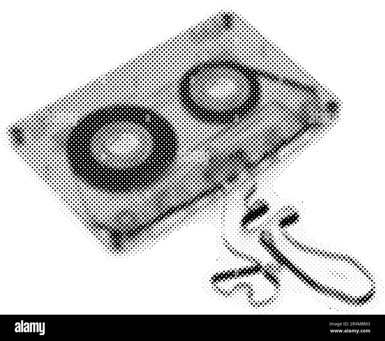 Halbton-Audiokassette. Punktstruktur. Moderner Stil. Vektorillustration Stock Vektor