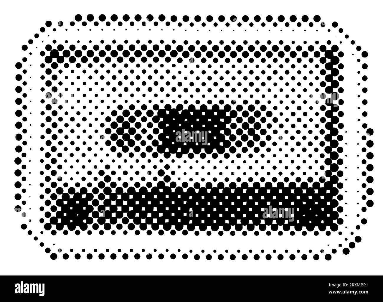Halbton-Audiokassette. Punktstruktur. Moderner Stil. Vektorillustration Stock Vektor
