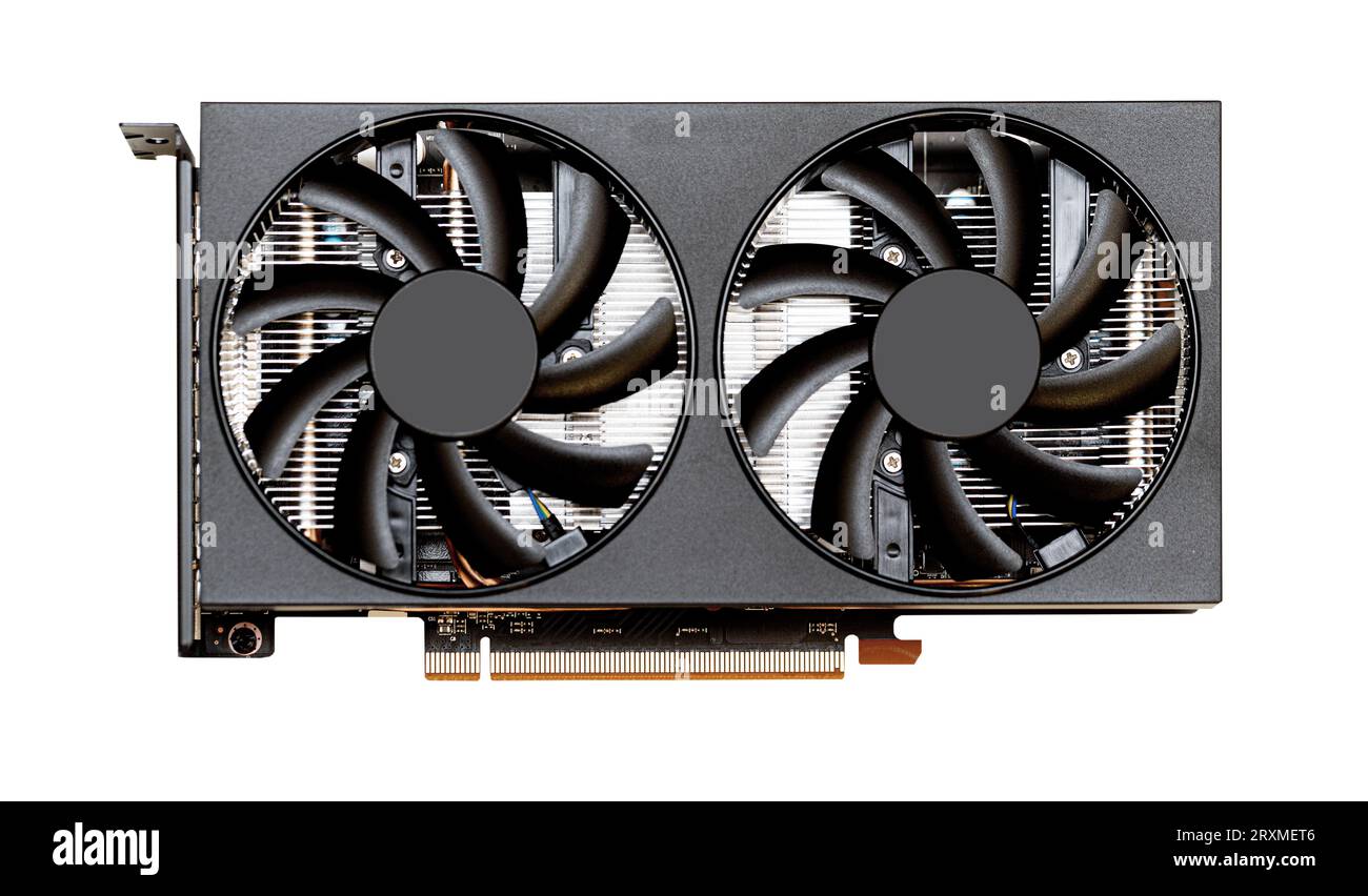 Grafikkarte isoliert auf weißem Hintergrund. Mit Beschneidungspfad Stockfoto
