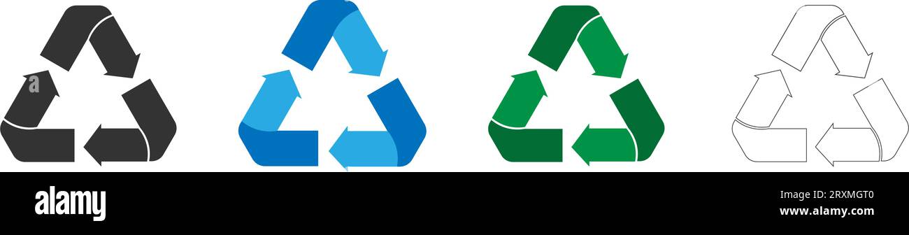 Satz von Recycling-Symbolen. Symbol Für Dreieck-Recycling-Schild. Vektorillustration Stock Vektor
