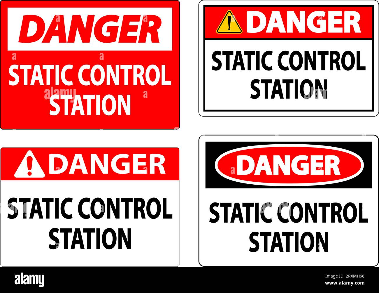 Gefahrenschild Statische Kontrollstation Stock Vektor