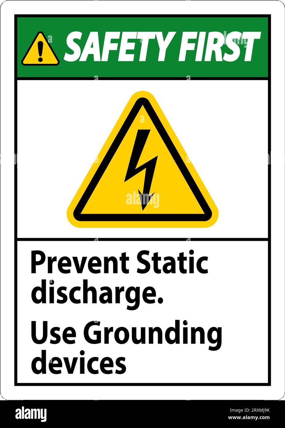 Sicherheitshinweisschild Vermeiden Sie Statische Entladung, Verwenden Sie Erdungsgeräte Stock Vektor