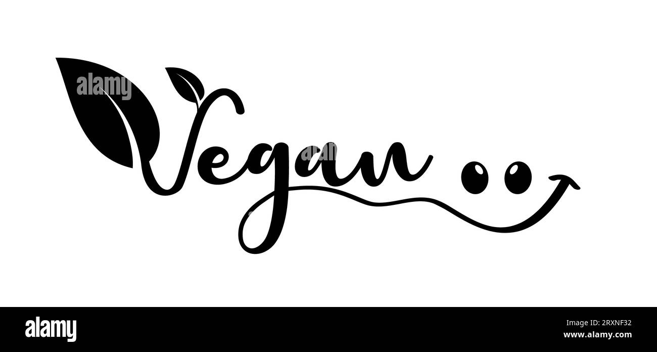 Bio vegan 100 % mit Blättern, Bio, Öko-Symbol oder Symbol. Laktosefrei, vegan, ohne Fleisch, gesund, frische Lebensmittel. Grünes Logo. Vegetarische gesunde Ernährung. Natur Stockfoto