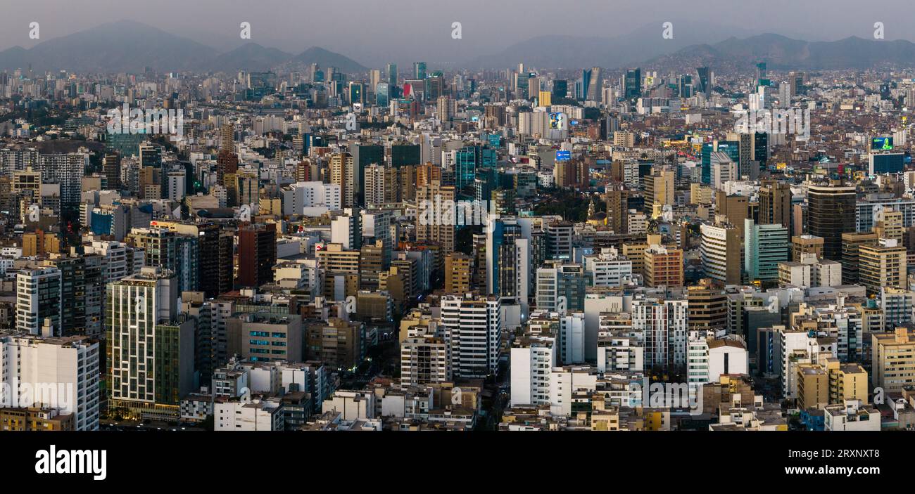 Luftaufnahme der Innenstadt von Lima, Provinz Lima, Peru Stockfoto
