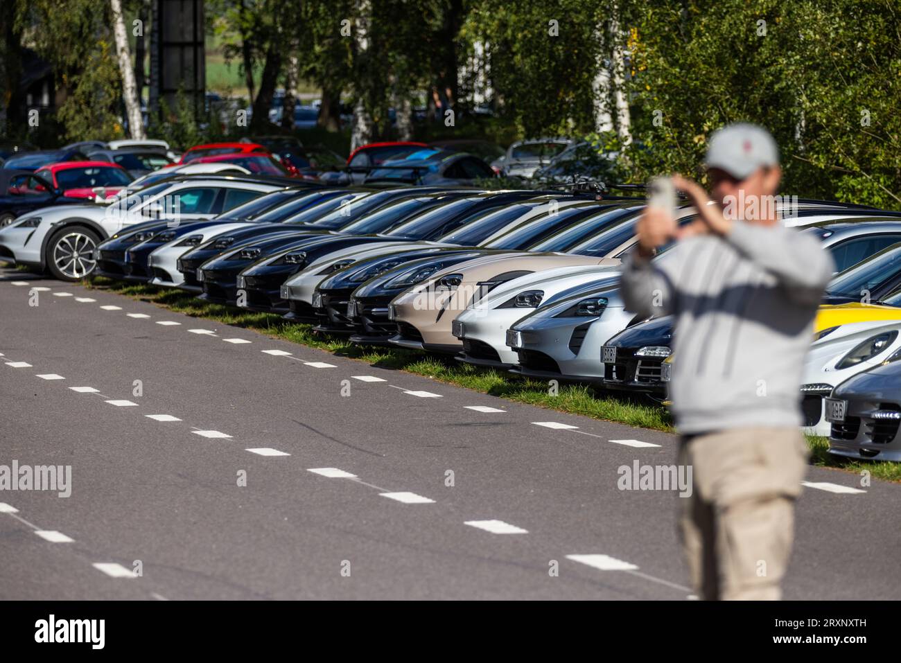 Porsche Cars, Mantorp Park, Schweden. Stockfoto