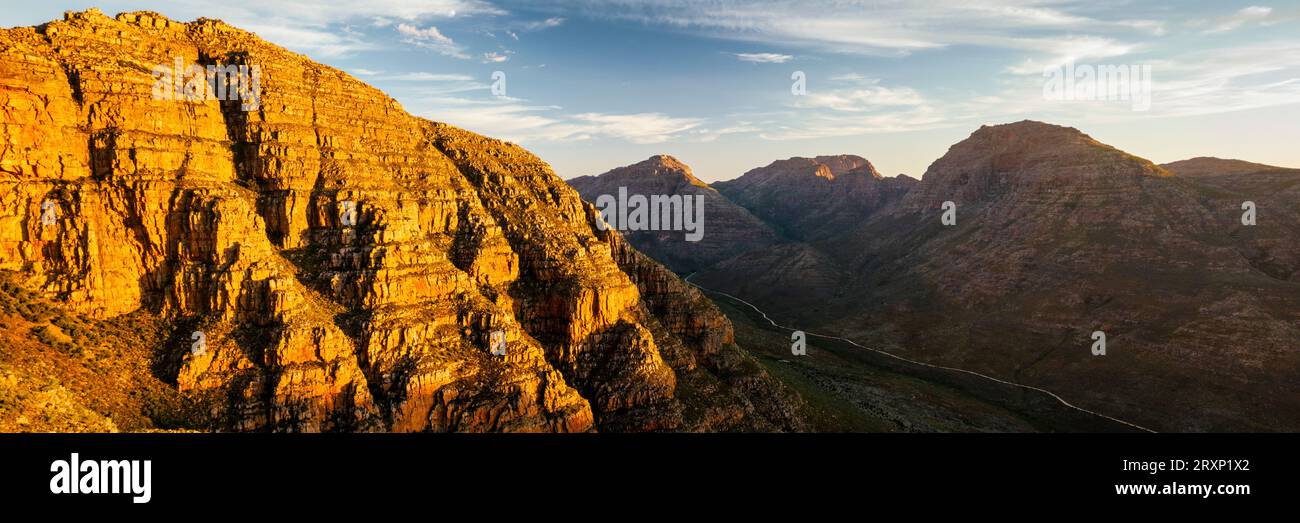 Drohnen-Blick auf die Cederberg Mountains, Westkap, Südafrika Stockfoto