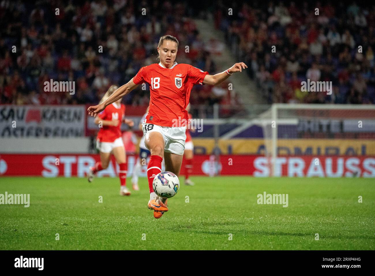 Wien, Österreich. 26. September 2023. Österreich - Frankreich FIFA Women’s Nation League 2023/24 Fußballspiel, zweite Hälfte ©Andreas Stroh / Alamy Live News Stockfoto