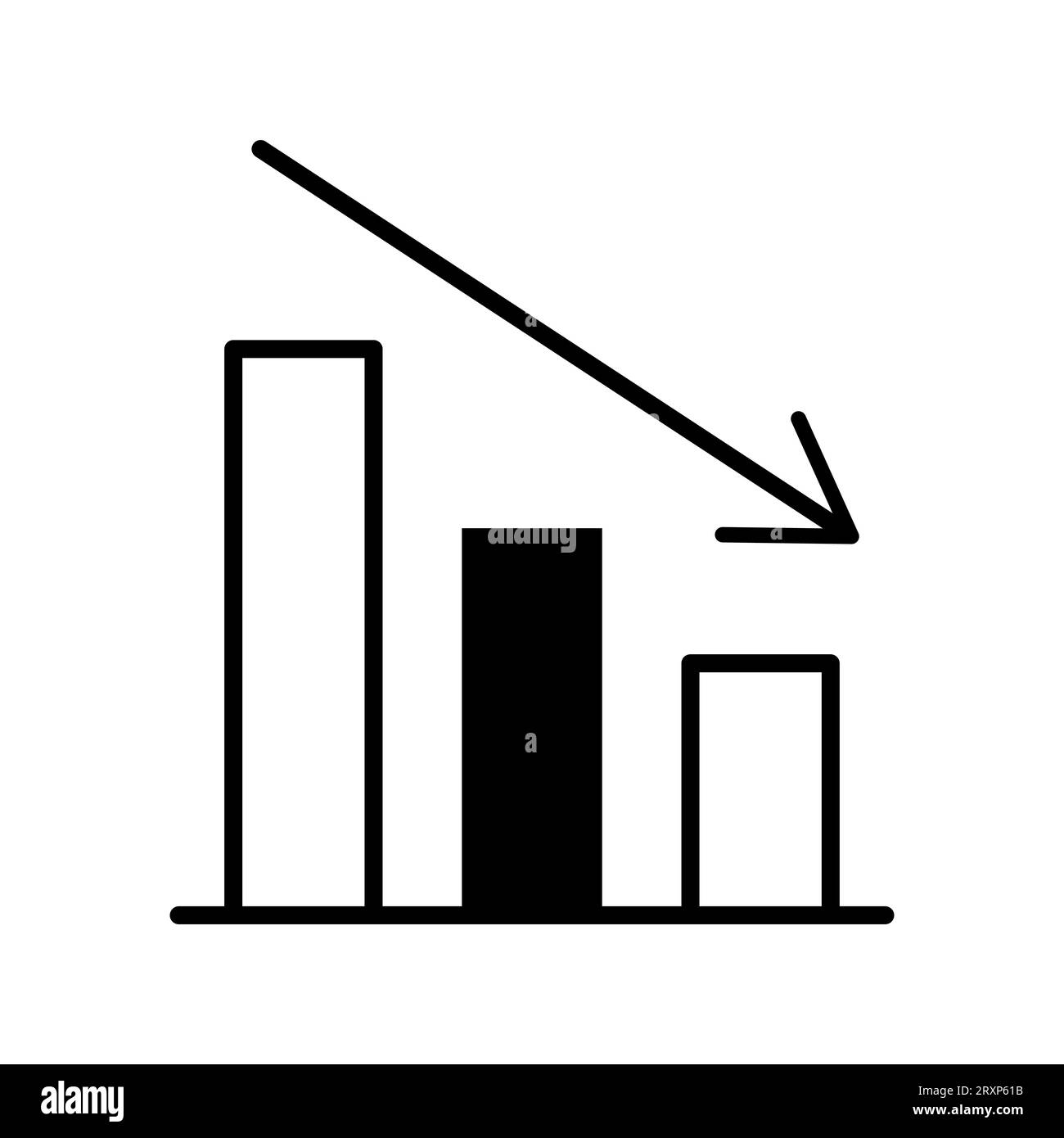 Symbol für die Entlüftungslinie. Zeichen der Wirtschaftskrise. Vektorillustration Stock Vektor
