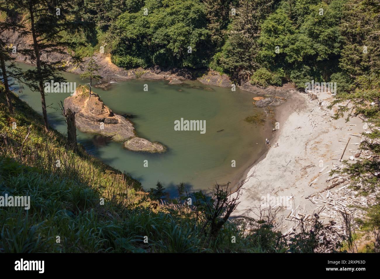 ILLWACO, WASHINGTON, USA – Dead man's Cove im Cape Disappointment State Park. Stockfoto