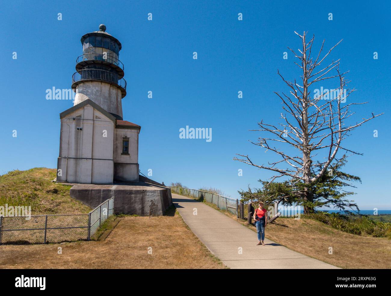 ILLWACO, WASHINGTON, USA - Lighthouse Cape Disappointment State Park. Stockfoto