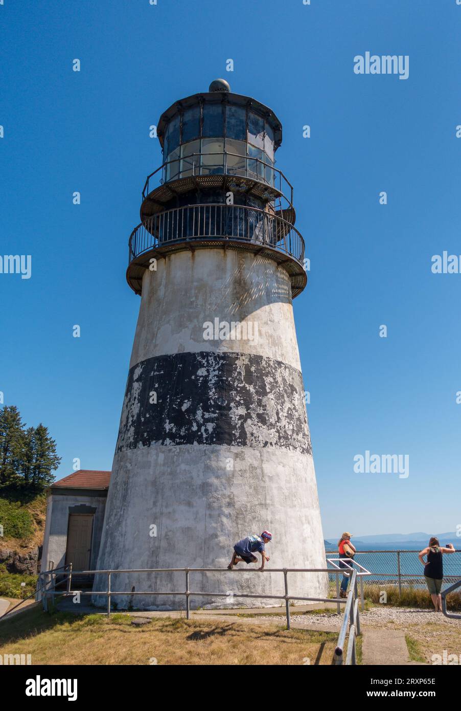 ILLWACO, WASHINGTON, USA - Lighthouse Cape Disappointment State Park. Stockfoto