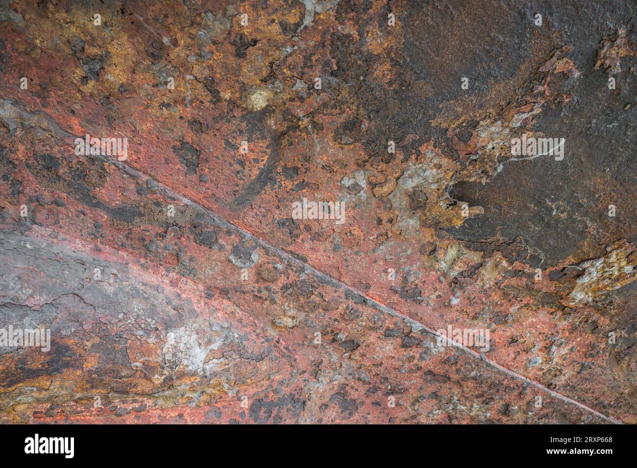 Detail eines verwitterten Schiffes Stockfoto