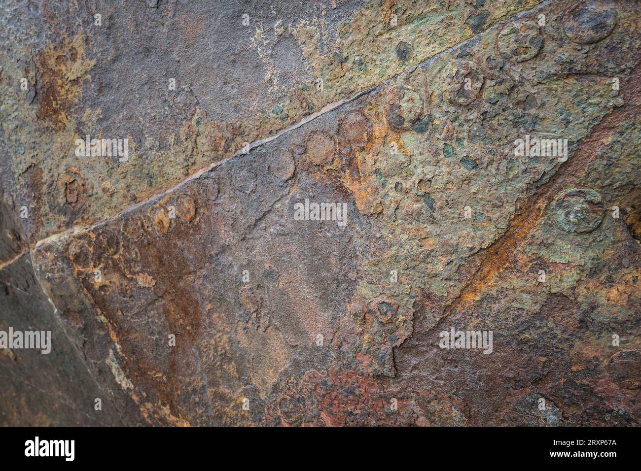 Detail eines verwitterten Schiffes Stockfoto