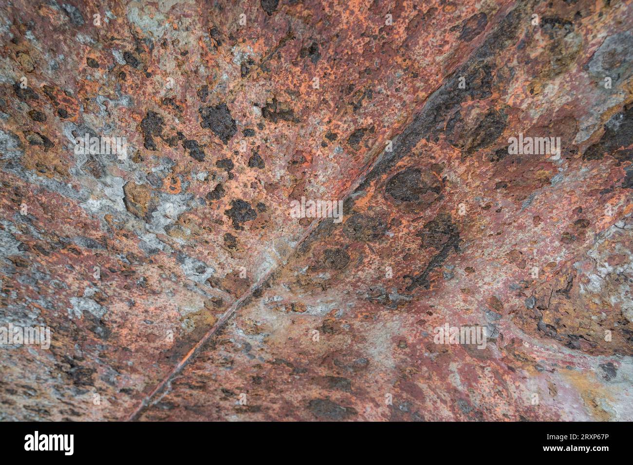 Detail eines verwitterten Schiffes Stockfoto
