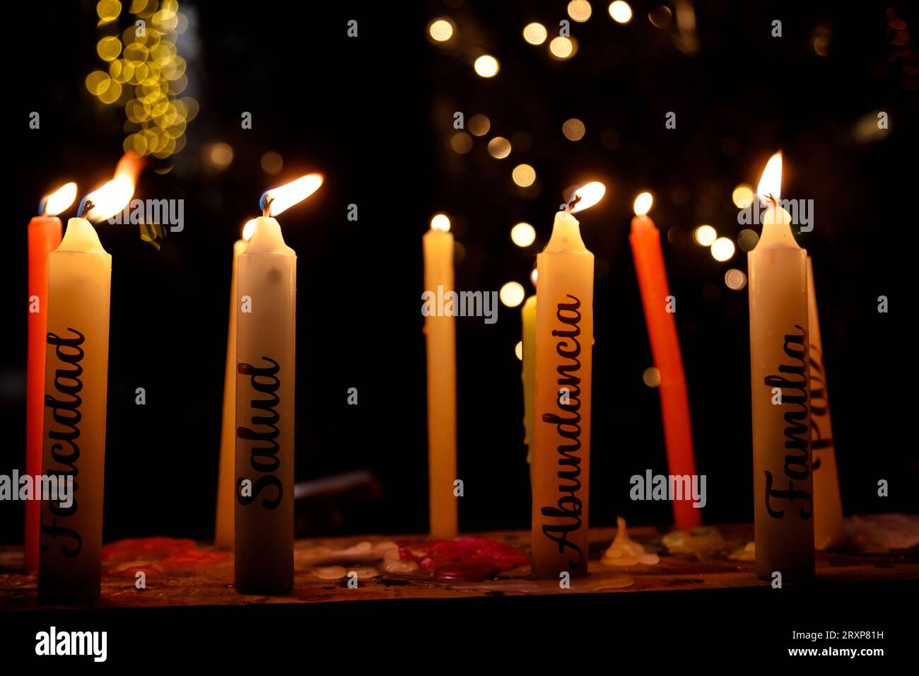 Dia de las velitas Colombia, 7 de diciembre Virgen Maria Stockfoto