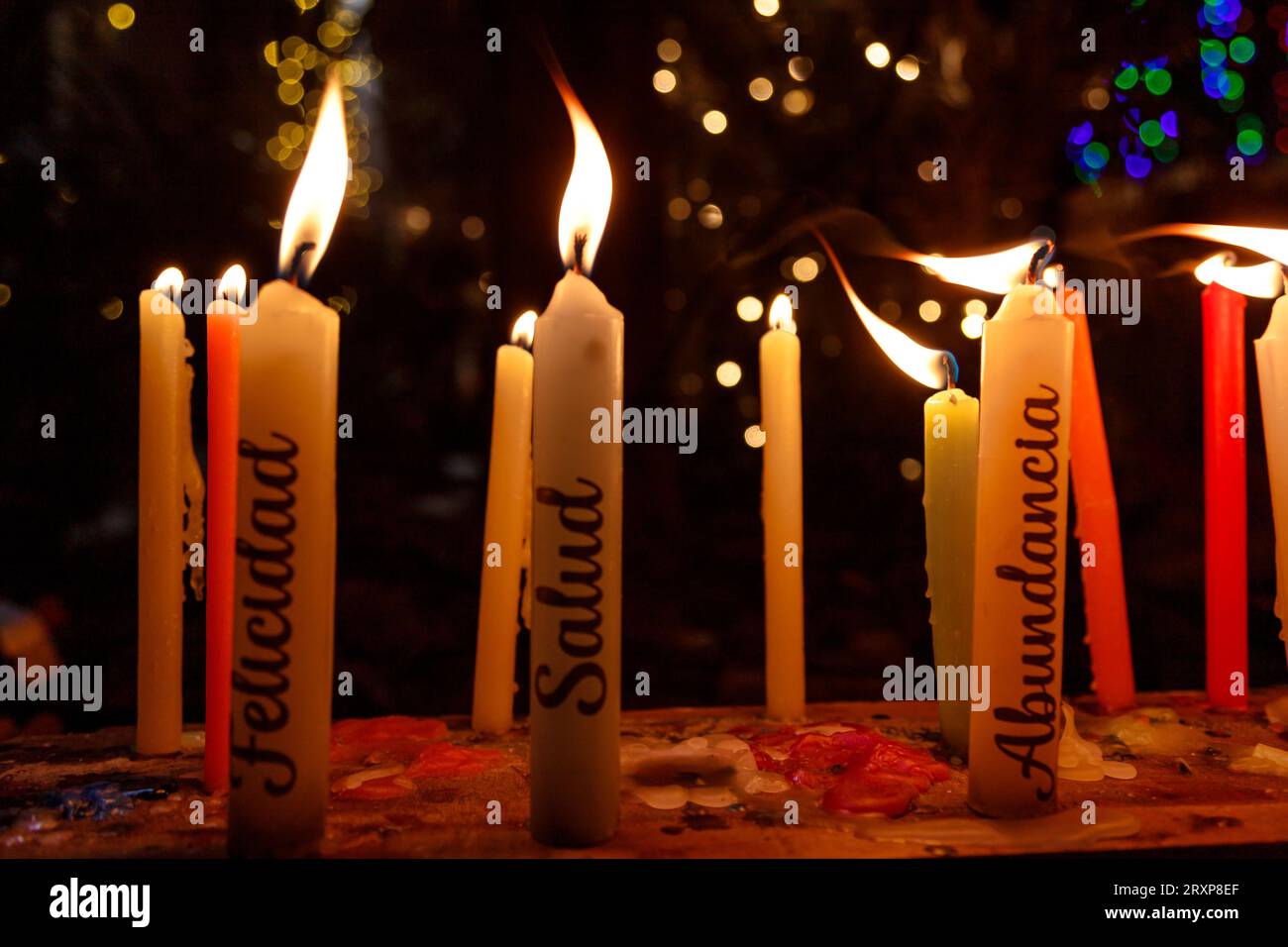 Dia de las velitas Colombia, 7 de diciembre Virgen Maria Stockfoto
