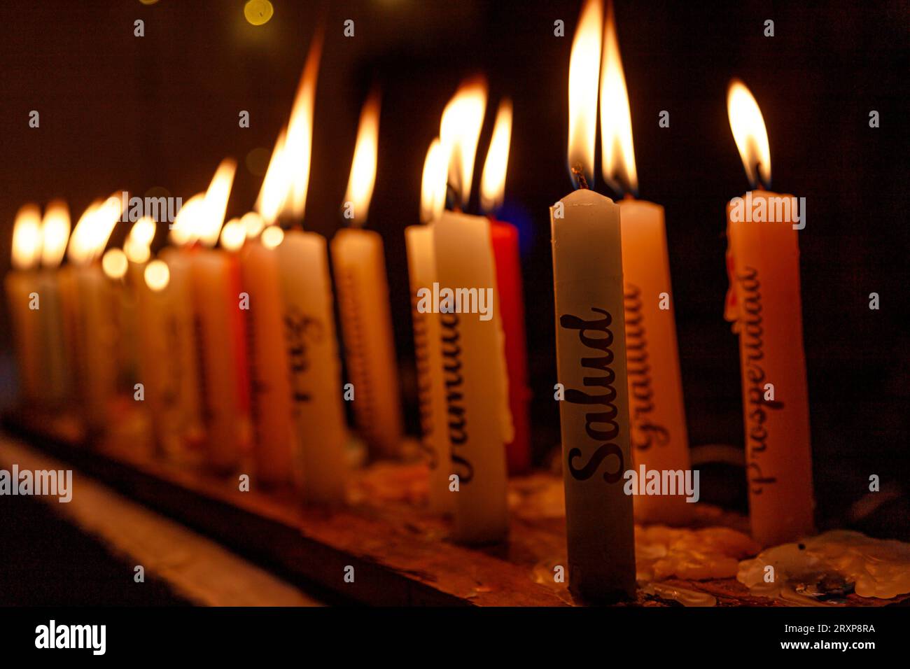 Dia de las velitas Colombia, 7 de diciembre Virgen Maria Stockfoto