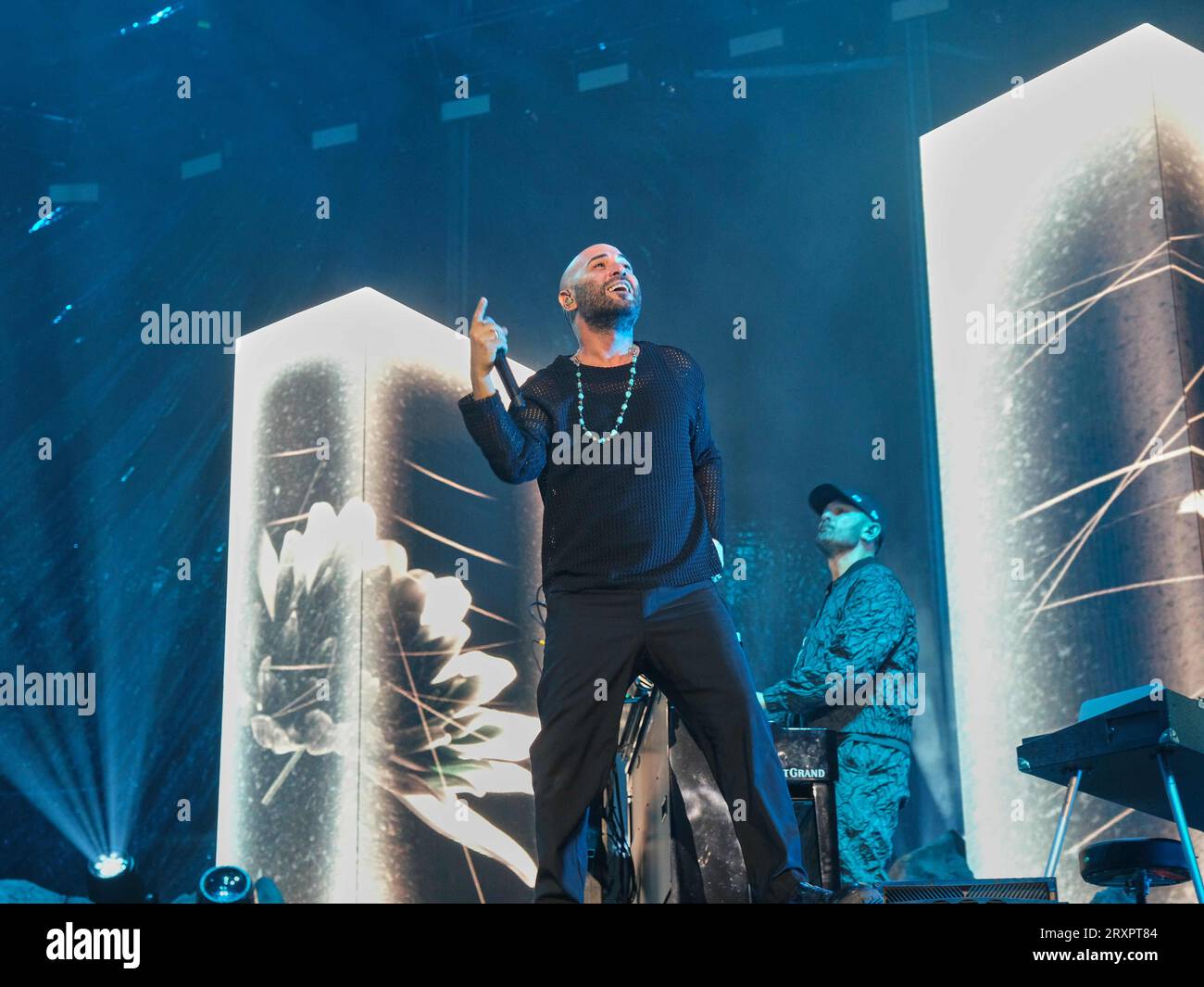 Verona, Italien. September 2023. Giuliano Sangiorgi während der NEGRAMARO-N20-TOUR 2023, italienisches Sängerkonzert in Verona, Italien, 24. September 2023 Credit: Independent Photo Agency/Alamy Live News Stockfoto