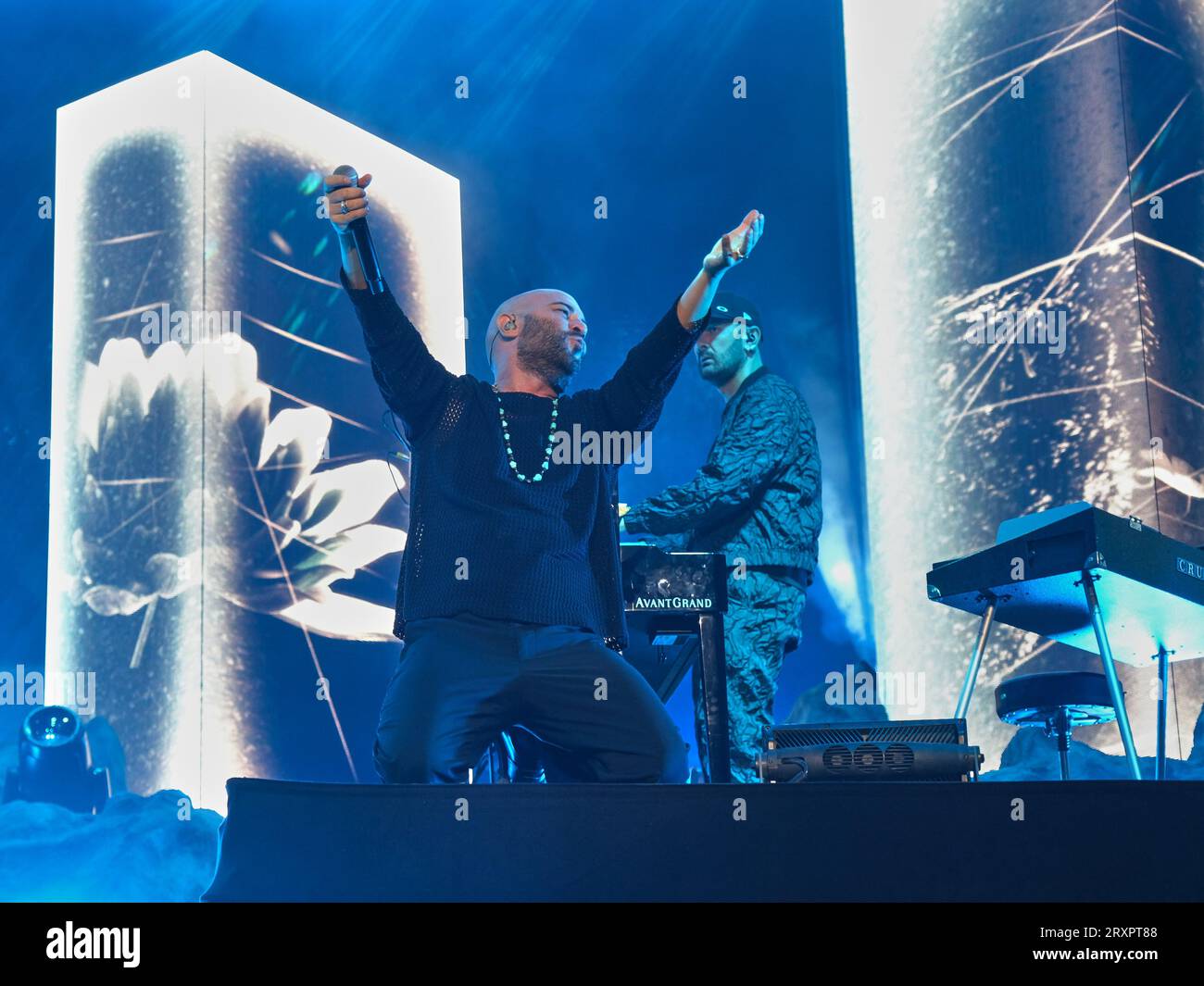 Verona, Italien. September 2023. Giuliano Sangiorgi während der NEGRAMARO-N20-TOUR 2023, italienisches Sängerkonzert in Verona, Italien, 24. September 2023 Credit: Independent Photo Agency/Alamy Live News Stockfoto